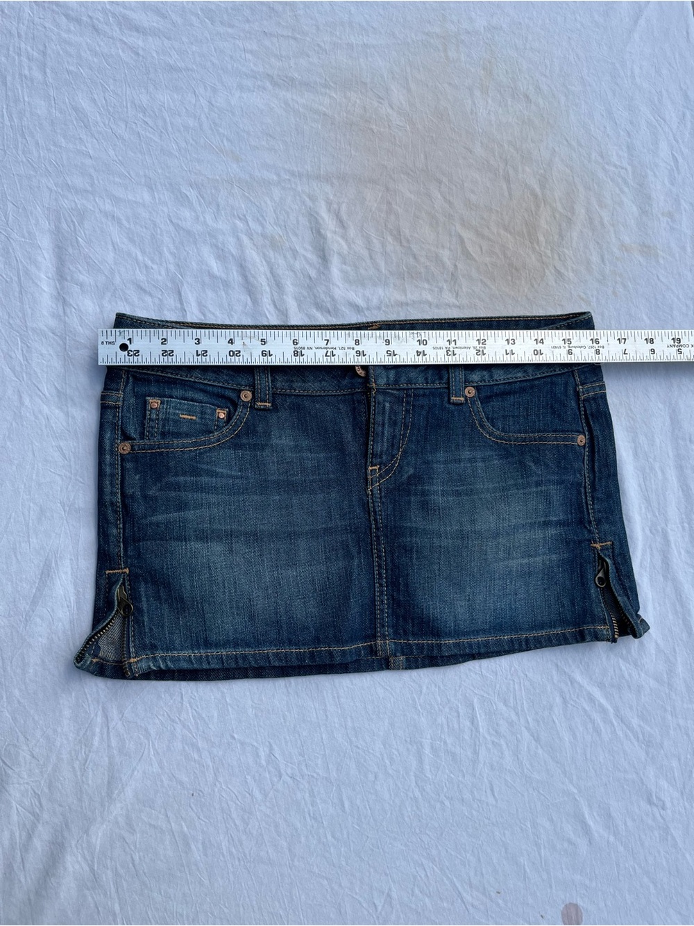 Guess Blue Denim Jeans with Contrast Stitching size 27 mini skirt